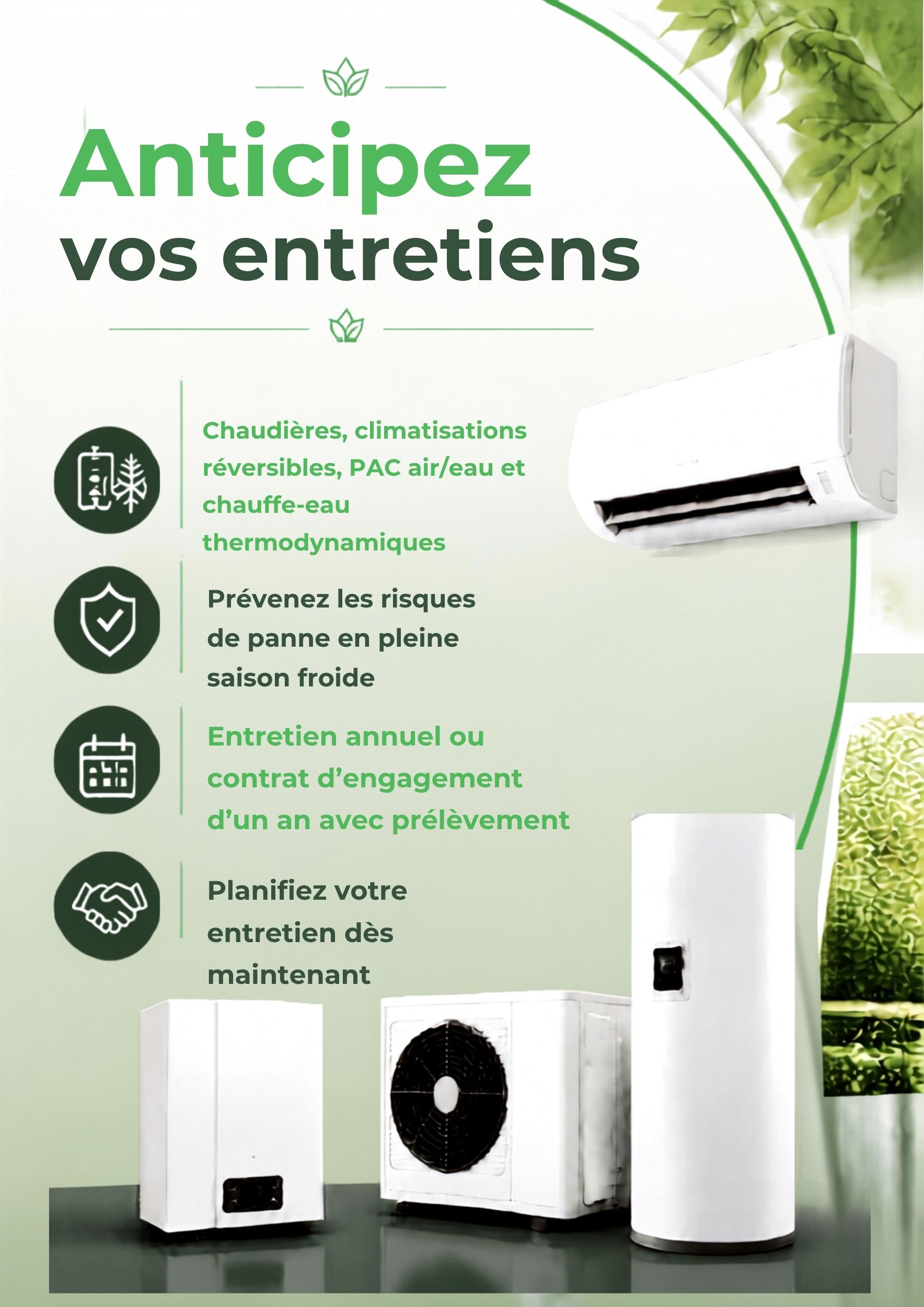 Anticipez vos entretiens : chaudières, climatisations réversibles, PAC air/eau et chauffe-eau thermodynamiques — Ent. LASSAVE David, Bouches-du-Rhône